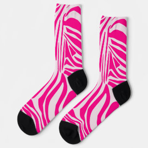 Roze zebraprint sokken