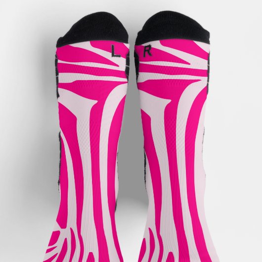 Roze zebraprint sokken (Top)