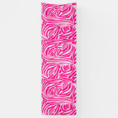 Roze zebraprint spandoek (Verticaal)