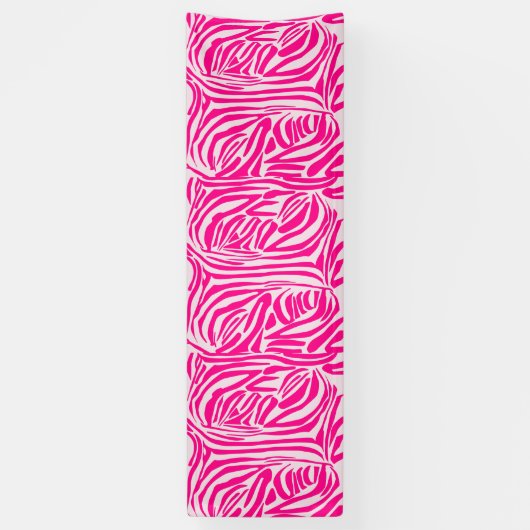 Roze zebraprint spandoek (Verticaal)
