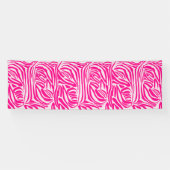 Roze zebraprint spandoek (Horizontaal)