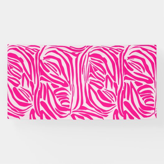 Roze zebraprint spandoek (Horizontaal)