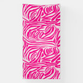 Roze zebraprint spandoek (Verticaal)