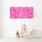 Roze zebraprint spandoek (Insitu)