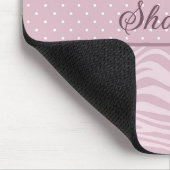 Roze zebraprint & stippen muismat (Hoek)