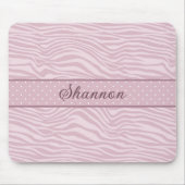 Roze zebraprint & stippen muismat (Voorkant)