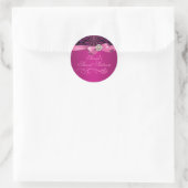 Roze zebraprint & strik zoete 16 envelop sticker (Tas)