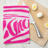 Roze zebraprint theedoek (Quarter Fold)