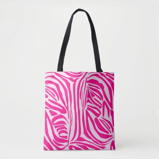 Roze zebraprint tote bag (Voorkant)