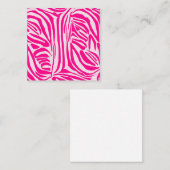 Roze zebraprint vierkante visitekaartje (Voorkant / Achterkant)