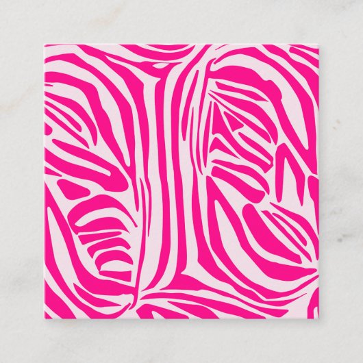 Roze zebraprint vierkante visitekaartje (Voorkant)