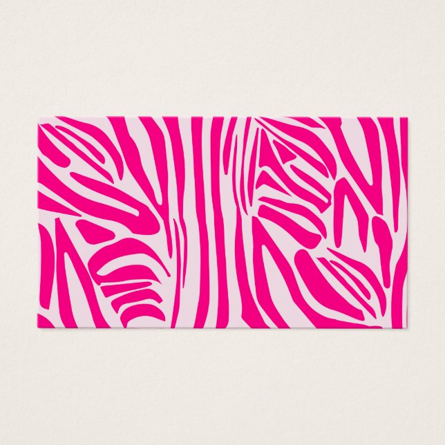 Roze zebraprint visitekaartje (Voorkant)