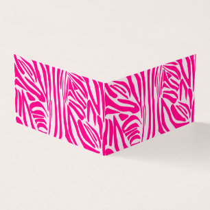 Roze zebraprint visitekaartje