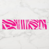 Roze zebraprint waterfles etiket (Enkel label)