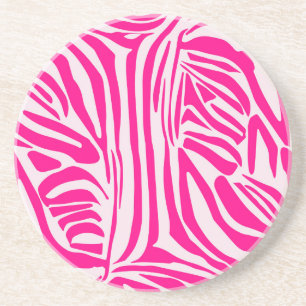 Roze zebraprint zandsteen onderzetter