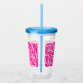 Roze zebraprintpatroon acryl drinkbeker (Rechts)