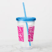 Roze zebraprintpatroon acryl drinkbeker (Links)