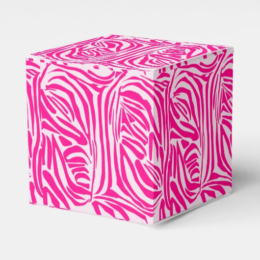 Roze zebraprintpatroon bedankdoosjes (Voorkant Zijde)