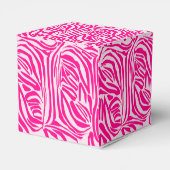 Roze zebraprintpatroon bedankdoosjes (Achterkant)