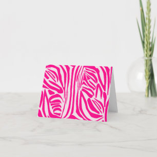 Roze zebraprintpatroon bedankkaart