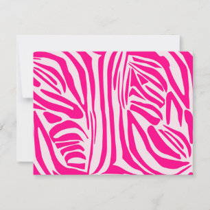 Roze zebraprintpatroon bedankkaart