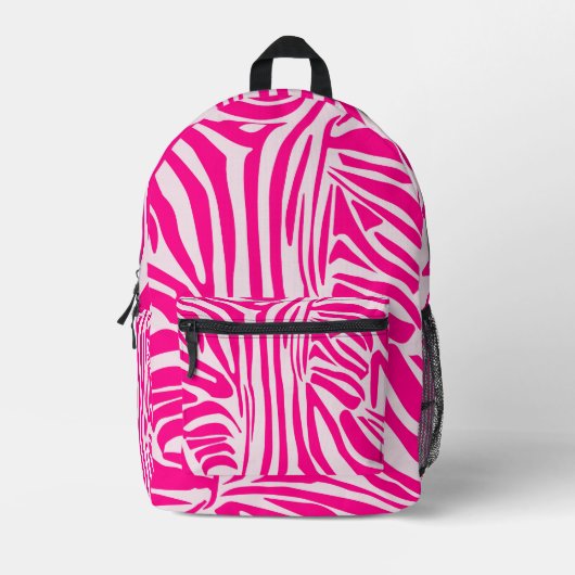 Roze zebraprintpatroon bedrukte rugzak (Voorkant)