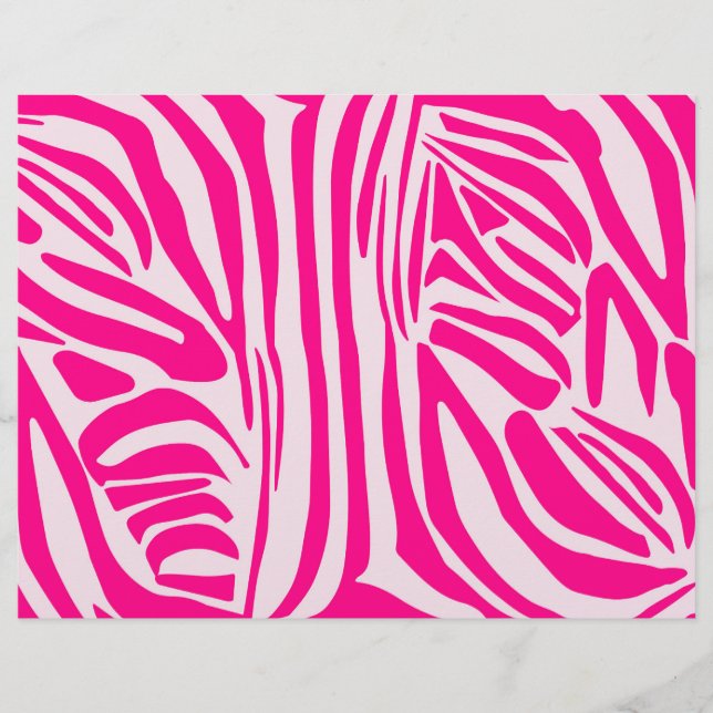 Roze zebraprintpatroon briefhoofd (Voorkant)