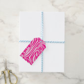 Roze Zebraprintpatroon Cadeaulabel (Met Touw)