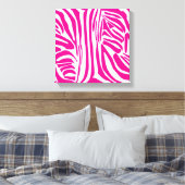 Roze zebraprintpatroon canvas afdruk (Insitu (Slaapkamer))