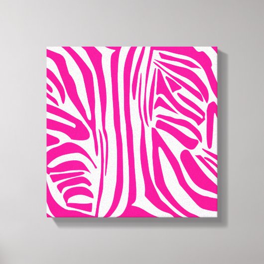 Roze zebraprintpatroon canvas afdruk (Voorkant)