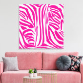 Roze zebraprintpatroon canvas afdruk (Insitu (Woonkamer))