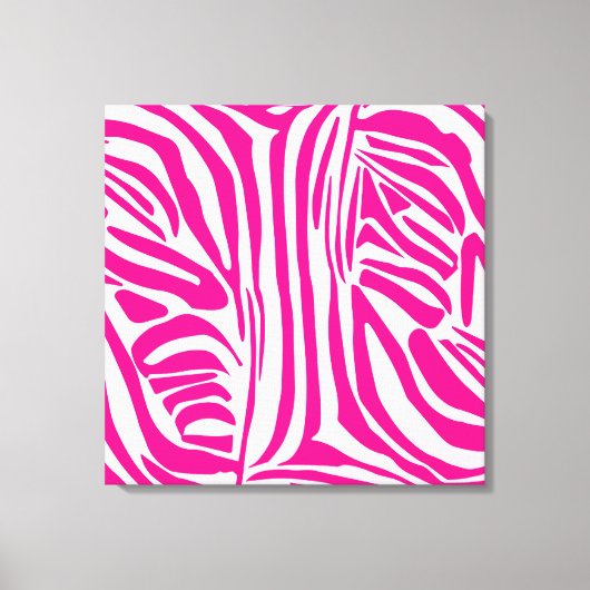 Roze zebraprintpatroon canvas afdruk (Voorkant)