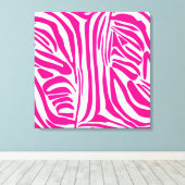 Roze zebraprintpatroon canvas afdruk (Insitu (Houten vloer))