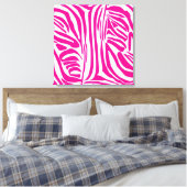 Roze zebraprintpatroon canvas afdruk (Insitu (Slaapkamer))