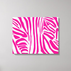 Roze zebraprintpatroon canvas afdruk