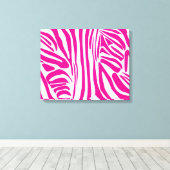 Roze zebraprintpatroon canvas afdruk (Insitu (Houten vloer))