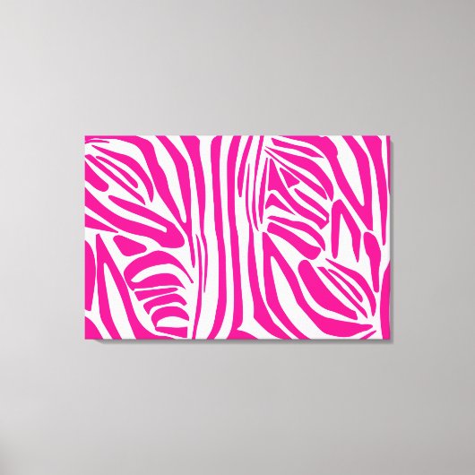Roze zebraprintpatroon canvas afdruk (Voorkant)