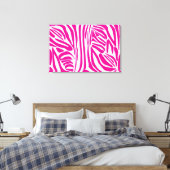Roze zebraprintpatroon canvas afdruk (Insitu (Slaapkamer))