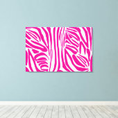 Roze zebraprintpatroon canvas afdruk (Insitu (Houten vloer))