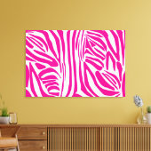 Roze zebraprintpatroon canvas afdruk (Insitu (Woonkamer))