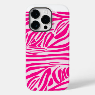 Roze zebraprintpatroon Case-Mate iPhone 14 pro hoesje