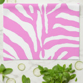 Roze zebraprintpatroon diertextuur theedoek (Gevouwen)