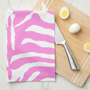 Roze zebraprintpatroon diertextuur theedoek