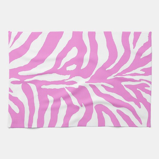 Roze zebraprintpatroon diertextuur theedoek (Horizontaal)