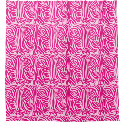 Roze zebraprintpatroon douchegordijn (Voorkant)
