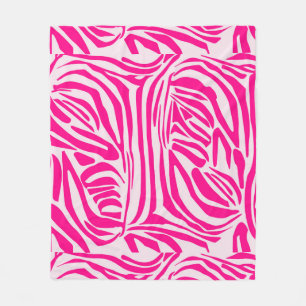 Roze zebraprintpatroon fleece deken