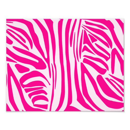 Roze zebraprintpatroon foto afdruk (Voorkant)