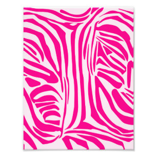 Roze zebraprintpatroon foto afdruk