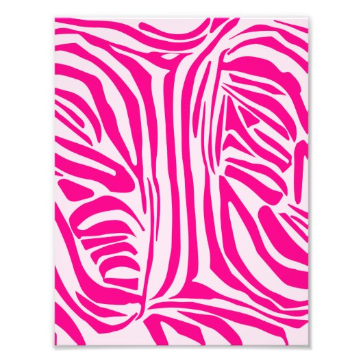 Roze zebraprintpatroon foto afdruk (Voorkant)