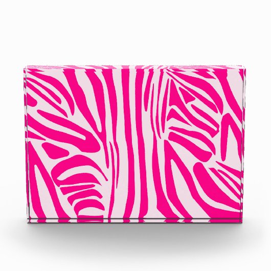 Roze zebraprintpatroon fotoblokken (Voorkant)